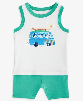 First Impressions Baby Boys Dog Graphic Colorblocked Sunsuit, Exclusively at Macy's