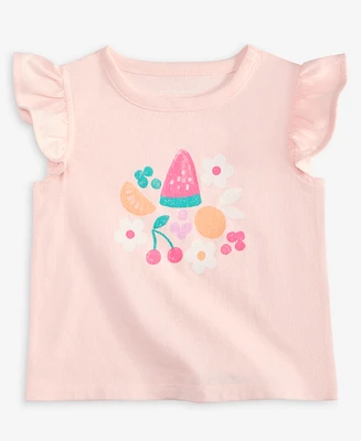 First Impressions Baby Girls Fruit Flower Graphic Flutter-Sleeve Top, Exclusively at Macy's