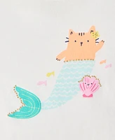 First Impressions Baby Girls Kitty Mermaid Graphic Flutter-Sleeve Top, Exclusively at Macy's