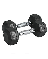 HolaHatha Iron Hexagonal Cast Home Exercise Dumbbell Free Weight, 10 Pounds