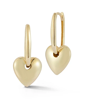 Rachel Zoe Fine Jewelry 14K Gold Puffed Heart Charm Earrings