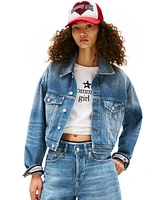 Tommy Girl Women's Oversized Cropped Trucker Jacket