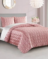 Juicy Couture Satin Heart Stitched Pc. Quilt Set