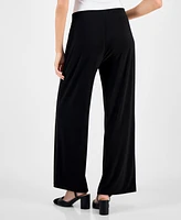 Kasper Women's Mid-Rise Wide-Leg Pull-On Pants