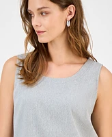 Kasper Women's Textured Scoop-Neck Sleeveless Top