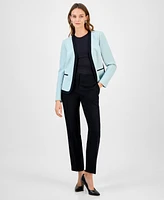 Kasper Women's Contrast-Trim Open-Front Blazer