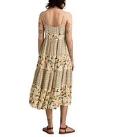 Lucky Brand Women's Mixed-Print Tiered Midi Dress
