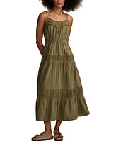 Lucky Brand Women's Cotton Gauze Tiered Maxi Dress
