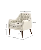 Casio 28.5" Wide Genuine Leather Barrel chair