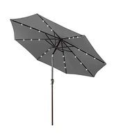 Gymax 10FT Solar Umbrella Led Market Steel Tilt w/ Crank Patio