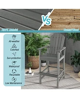 30 Inches Counter Height Outdoor Hdpe Bar Stool with Armrests and Footrest
