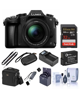 Panasonic Lumix Dmc-G85 Mirrorless Camera with 12-60mm f/3.5-5.6 Lumix G Power Ois Lens, Black, Bundle with 32GB Uhs-i Memory Card, Dmw-BLC12 Battery,