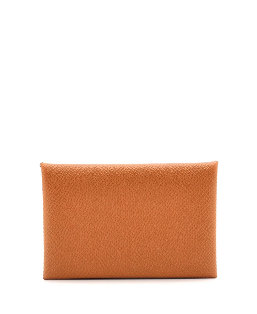 Pre-Owned Hermes Calvi Duo Card Holder Epsom