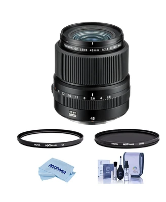 Fujifilm Gf 45mm f/2.8 R Wr Lens, Bundle with Hoya 62mm Uv+Cpl Filter Kit, ProOptic Cleaning Kit, Cleaning Cloth