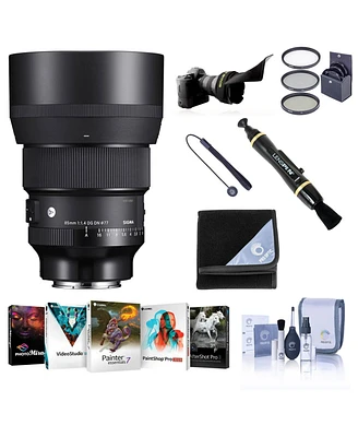Sigma 85mm f/1.4 Dg Dn Art Lens for L Mount, Bundle with ProOptic 77mm Filter Kit, Pc Software Kit, Cleaning Kit, Lens Wrap, Flex Lens Shade, Lens Cap