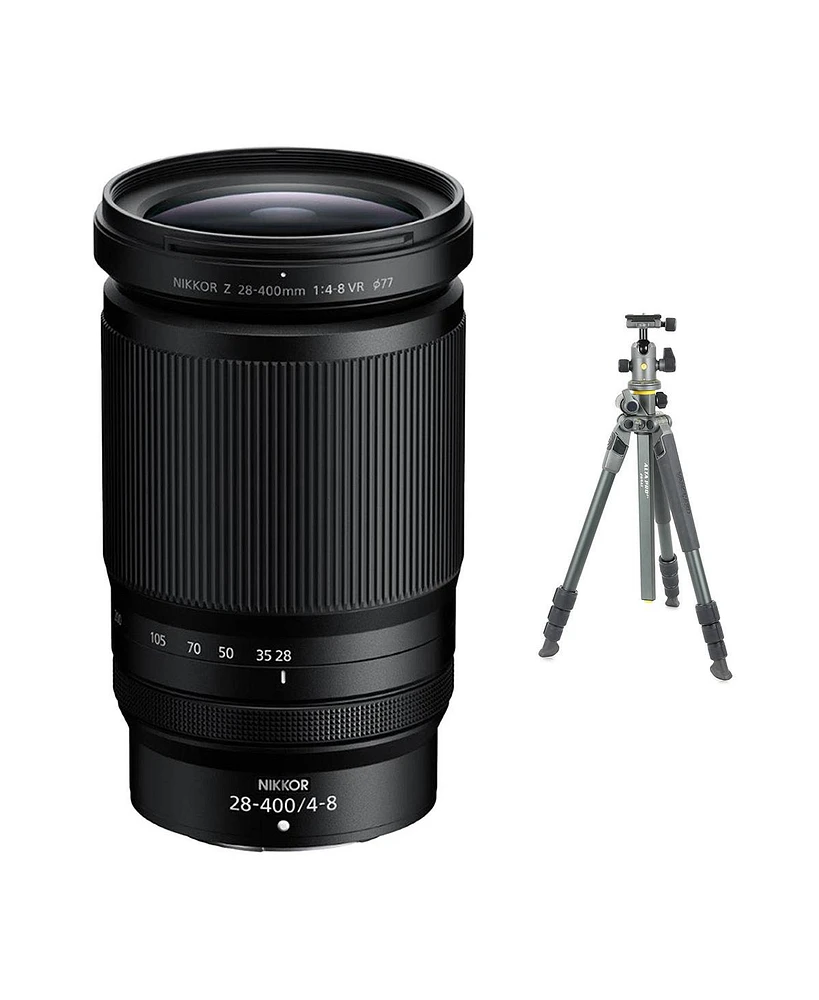 Nikon Nikkor Z 28-400mm f/4-8 Vr Lens with Alta Pro 2+ 264AB 4-Section Aluminum Tripod