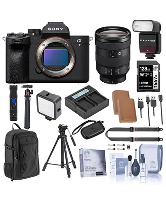 Sony Alpha a7 Iv Mirrorless Camera with Fe 24-105mm f/4 G Oss Lens, Bundle with 128GB Memory Card, Backpack, 2x Np-FZ100 Battery, 2x Charger Plate, Ch
