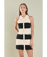 endless rose Women's Striped Crochet Knit Dress