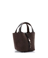 Pre-Owned HERMES Mm Picotin Lock Bag Felt with Leather