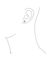 Bling Jewelry Set of 2 Crown Basket Clear Cz Stud Earrings Gold Plated Sterling Silver 6MM