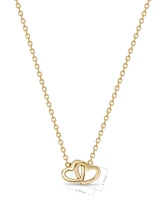 Devata Couple Hearts Necklace in 14K Gold, 16 in adj to 18 in, approx. 3.8 grams