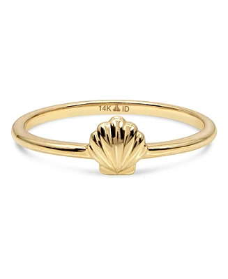 Devata Shell Ring in 14K Gold, Size 8, approx. 1.8 grams