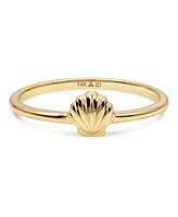 Devata Shell Ring in 14K Gold, Size 8, approx. 1.8 grams