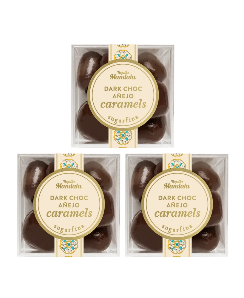 Sugarfina Dark Chocolate Anejo Caramels Small Cube Kit Tequila Mandala Blanco, 3 Pieces