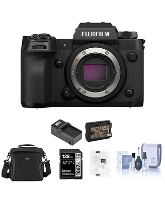 Fujifilm X-H2 Mirrorless Digital Camera Body, Black Bundle with 128GB Sd Card, Shoulder Bag, Extra Battery, Charger, Screen Protector, Cleaning Kit