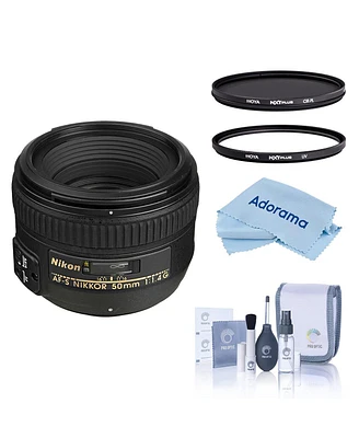 Nikon 50mm f/1.4G Af-s Nikkor Lens, Black, Bundle with Hoya 58mm Uv and Cpl Filters