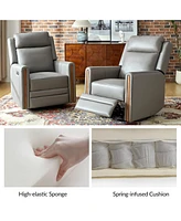Jaime Genuine Leather Swivel Power Recliner Built-in Usb Port with Adjustable Headrest