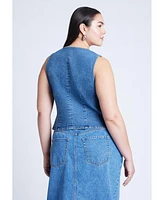 Eloquii Plus Tie Front Denim Vest