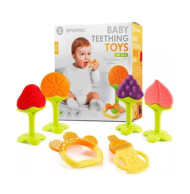 Sperric Baby Teether Toys for Babies 0-6 Months, Newborn Infant Baby Teethers Freezer Safe Silicone Baby Teether Toys