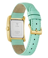Guess Women's Analog Green Leather Watch, 27mm