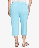 Hearts Of Palm Plus Solid Pull On Capri Pants