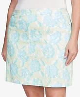 Hearts Of Palm Plus Tropical Print Pull On Skirt