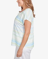 Hearts Of Palm Plus Tree Print Scoop Neck Top