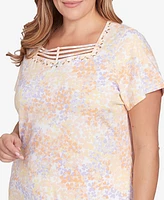 Hearts Of Palm Plus Short Sleeve Strappy Top