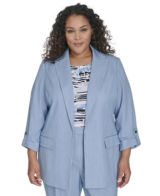 Calvin Klein Plus Faux Denim Blazer