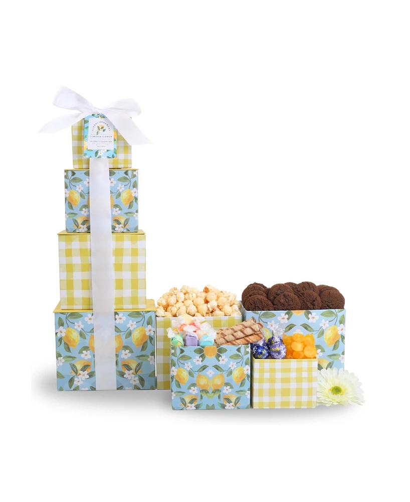 Alder Creek Gift Baskets Sweet Sunshine Tower, 10 Pieces