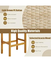 Patio Wood Bar Stools Set of 2
