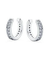 Bling Jewelry Set of 2 Ear Cuff Cartilage Cz Band Clip Wrap Helix Earrings Silver Gold Plated
