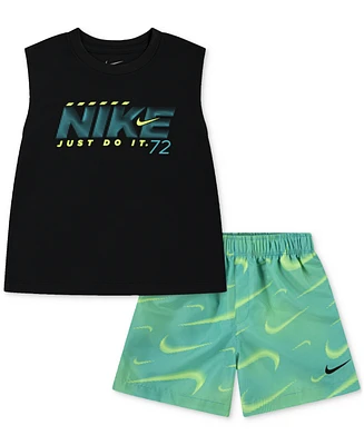 Nike Toddler Boys Rhythm Dri-fit Tank Top & Printed Shorts, 2 Piece Set