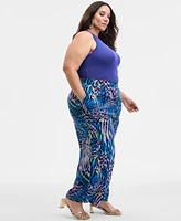 Nina Parker Trendy Plus Printed Wide-Leg Pants