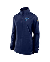 Fanatics Women's Navy St. Louis Blues Authentic Pro Rink Lightweight Quarter-Zip Pullover Top