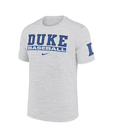 Nike Men's Ash Duke Blue Devils Velocity Baseball Wordmark Stack Performance T-Shirt