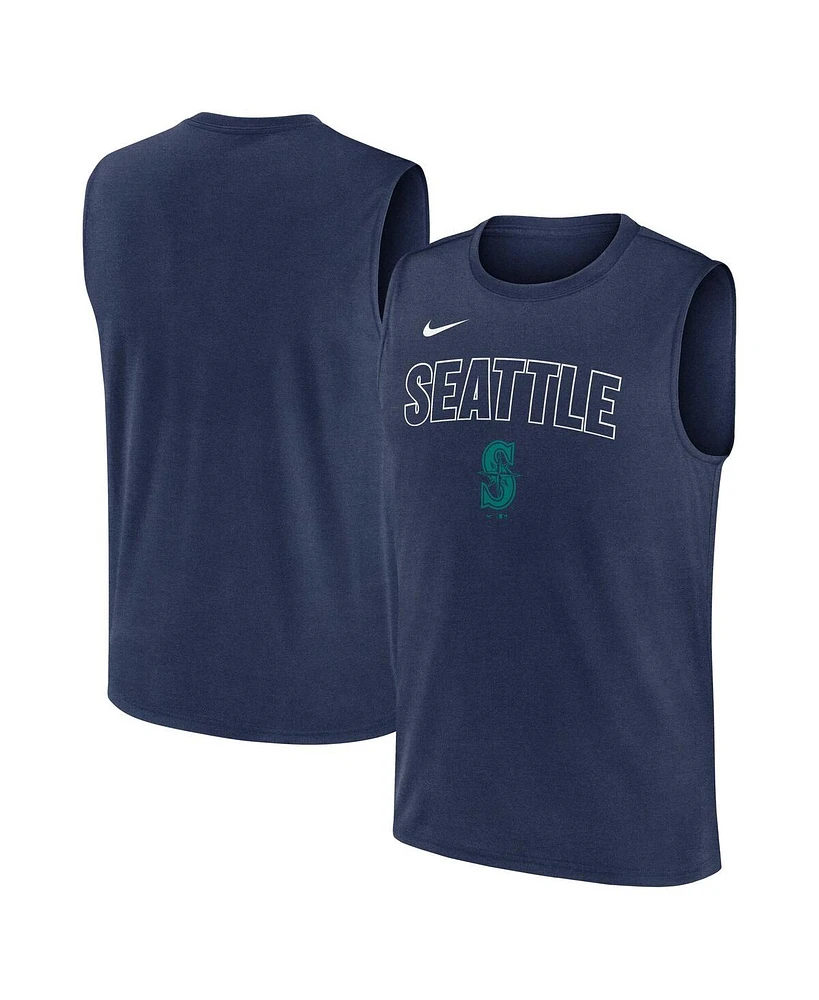 Nike Men's Navy Seattle Mariners Knockout Performance Muscle Tank Top