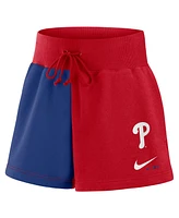 Nike Women's Red/Royal Philadelphia Phillies Color Block Phoenix Fleece Lounge Shorts