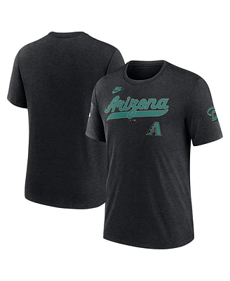 Nike Men's Heather Black Arizona Diamondbacks Cooperstown Collection Eras Tri-Blend T-Shirt