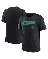 Nike Men's Heather Black Arizona Diamondbacks Cooperstown Collection Eras Tri-Blend T-Shirt